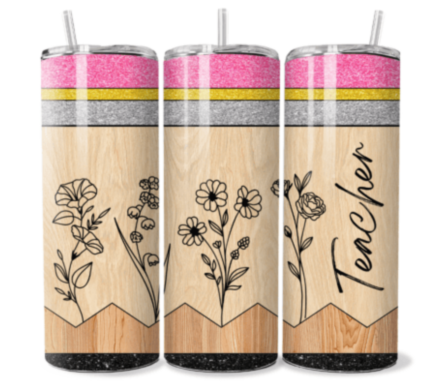 Teacher 20 oz. Skinny Sublimated Tumblers